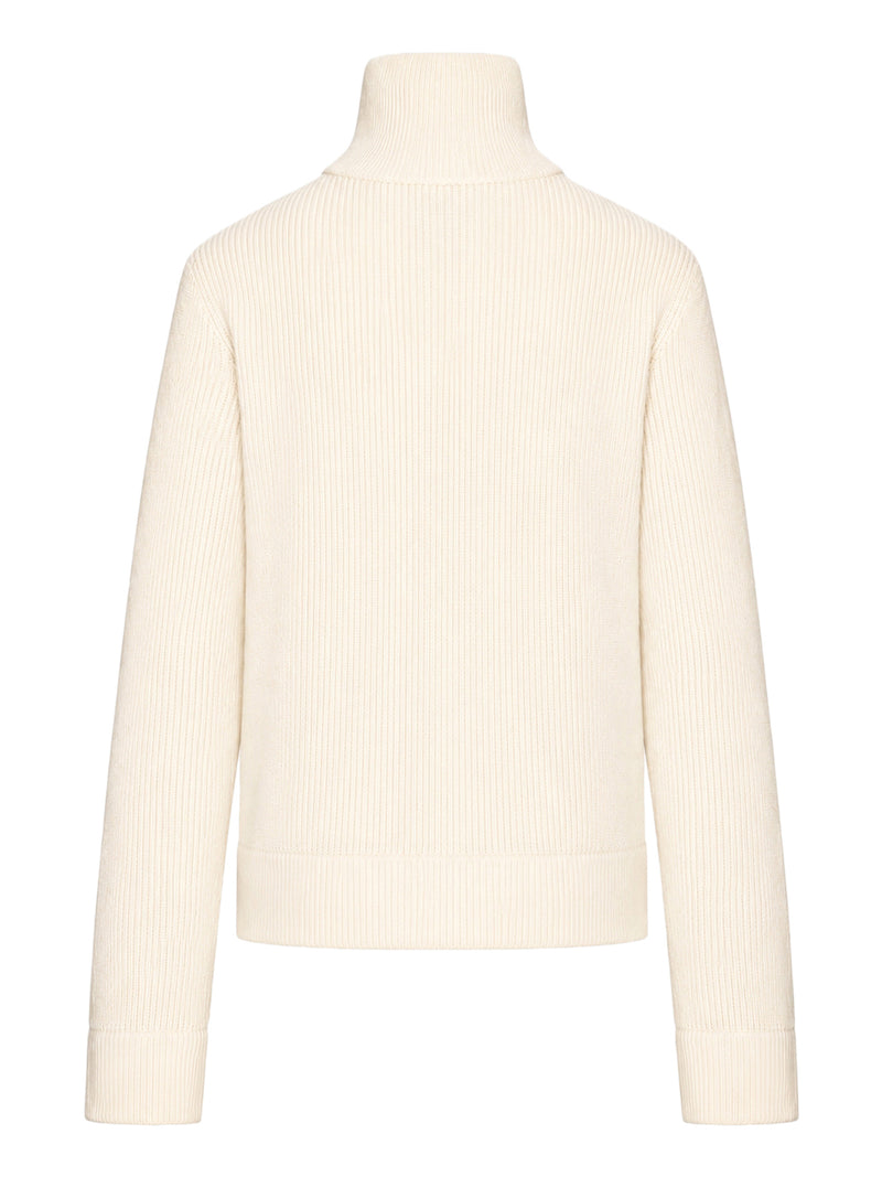 Maison Margiela Women Ribbed Cotton Zip-Up Cardigan