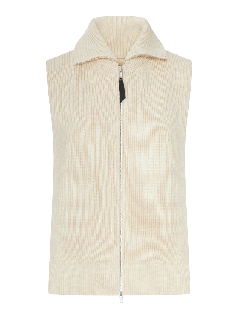 Maison Margiela Maison Margiela Women Ribbed Knit Zip-Up Vest