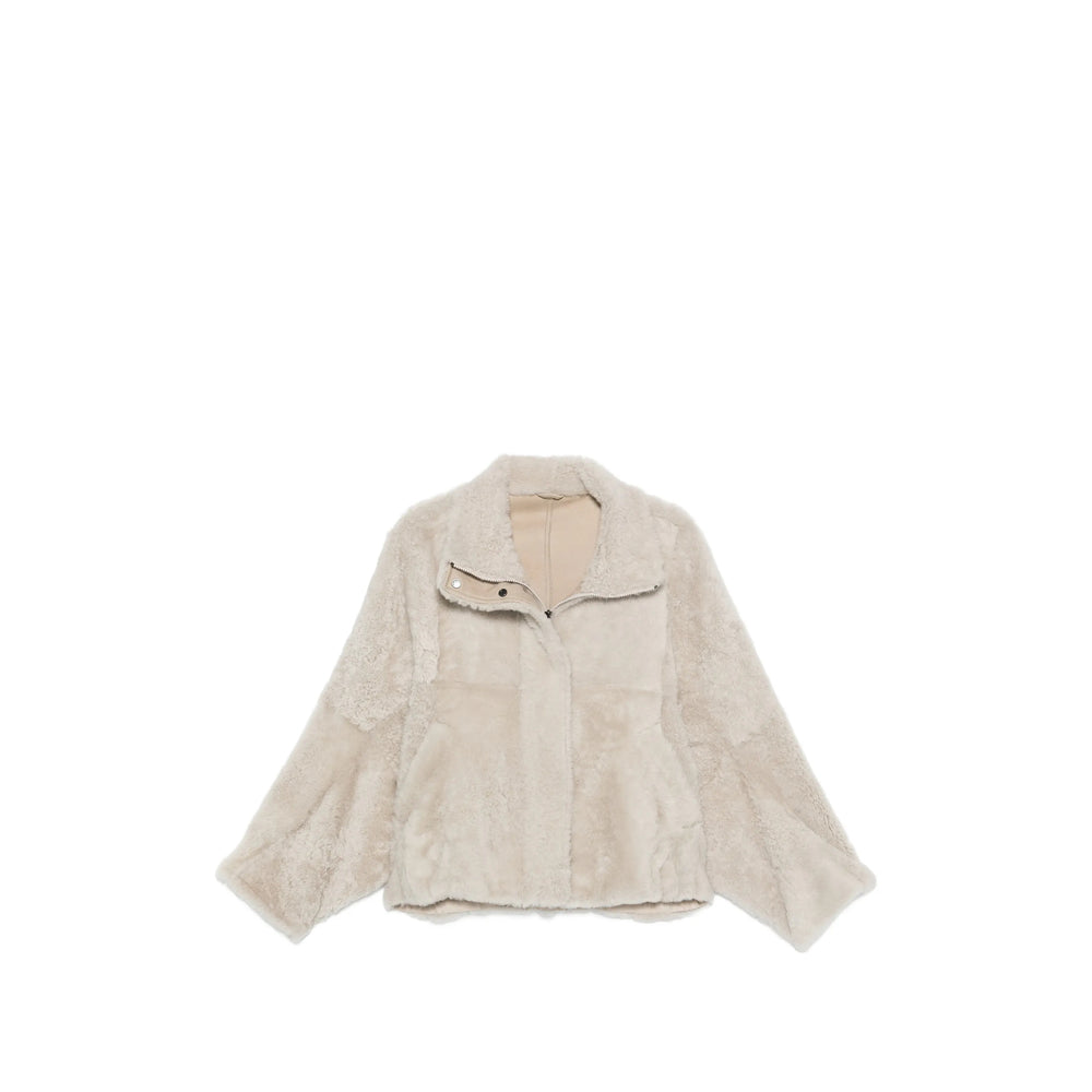 Brunello Cucinelli Brunello Cucinelli Grey Jackets - Faux Fur & Shearling Jackets Women