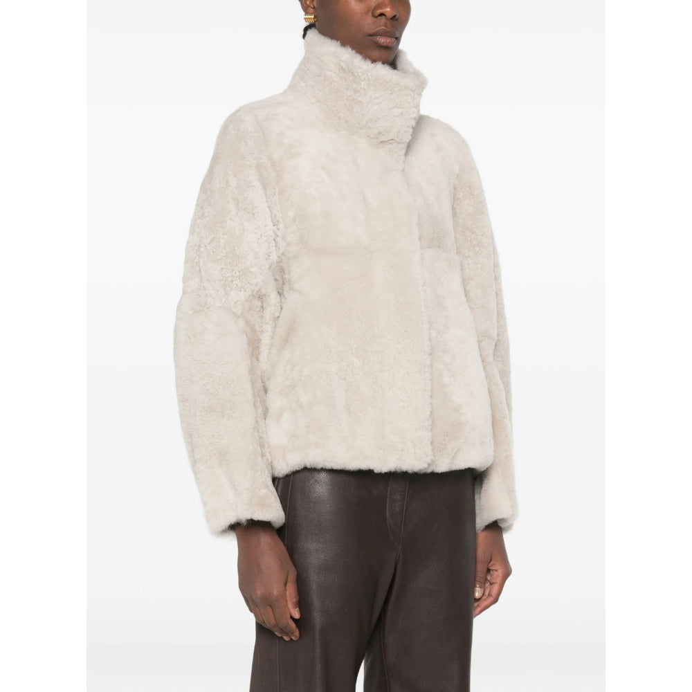 Brunello Cucinelli Brunello Cucinelli Grey Jackets - Faux Fur & Shearling Jackets Women