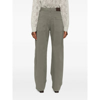 Brunello Cucinelli Brunello Cucinelli Green Denim - Wide-Leg Jeans Women