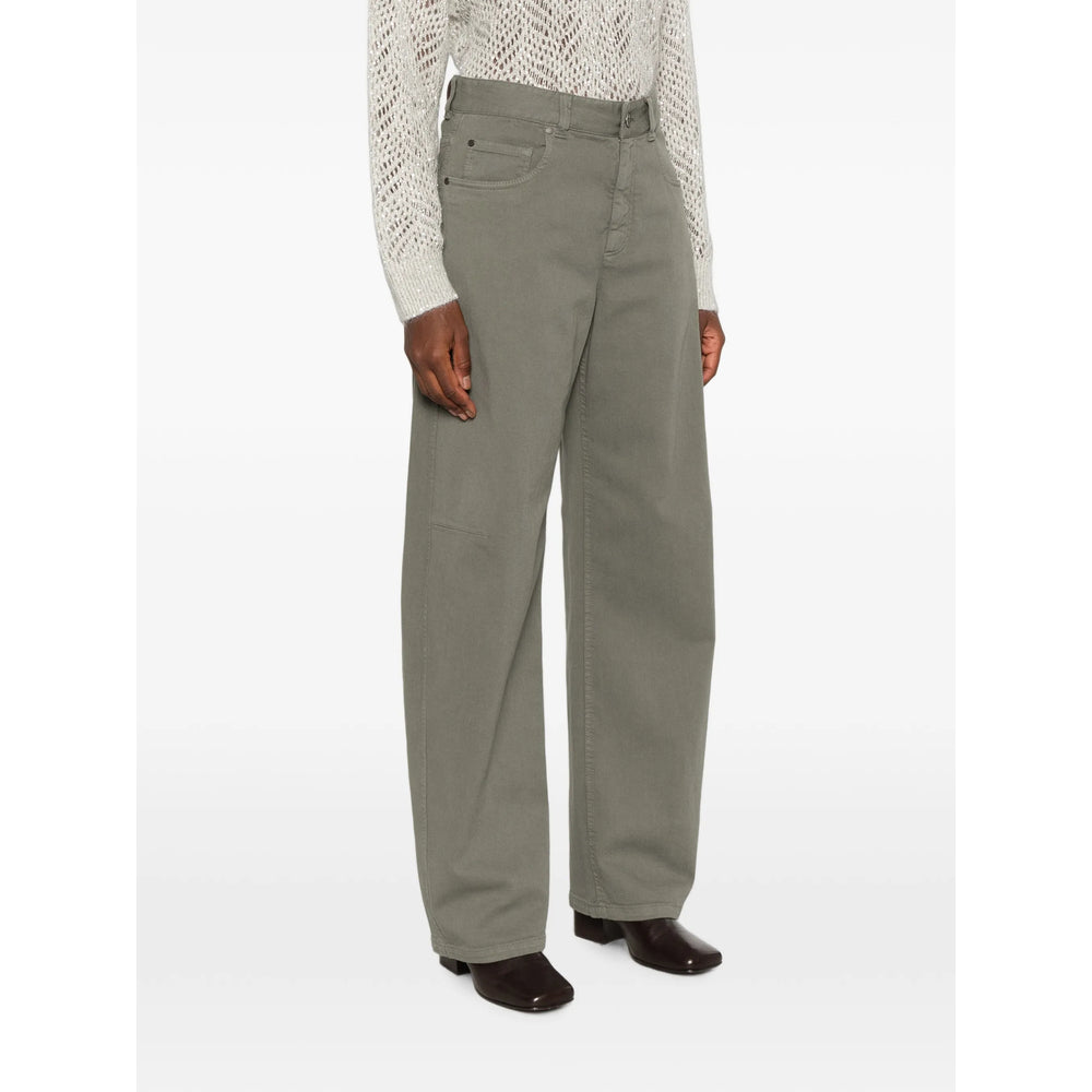 Brunello Cucinelli Brunello Cucinelli Green Denim - Wide-Leg Jeans Women