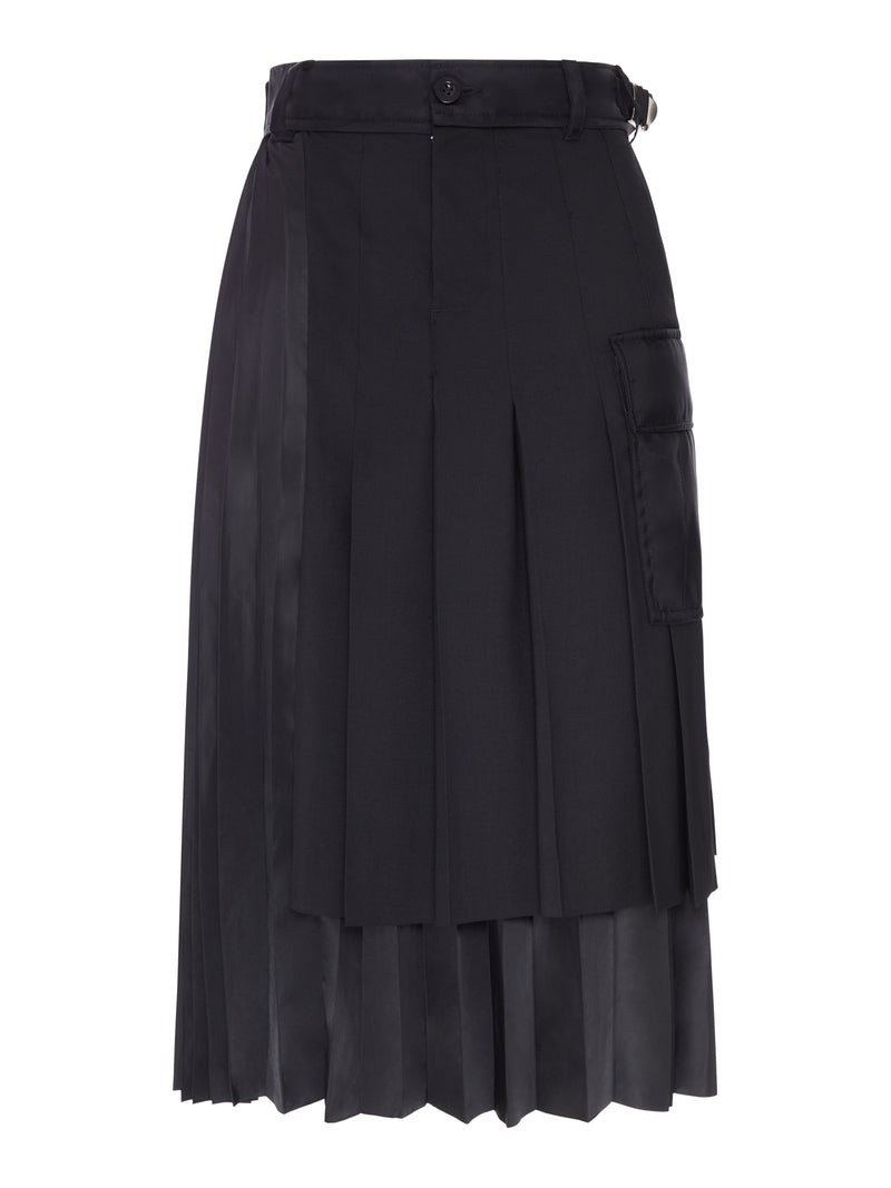 Sacai Sacai Women Pleated Midi Skirt With Cargo Pockets