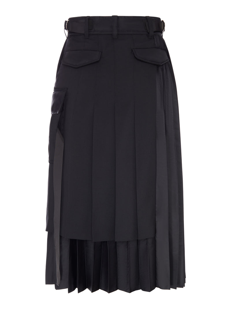 Sacai Sacai Women Pleated Midi Skirt With Cargo Pockets