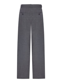 Sacai Sacai Women Wide-Leg Wool-Blend Trousers With A Belt