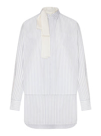 Sacai Sacai Women Striped Shirt Dress With Integrated Scarf