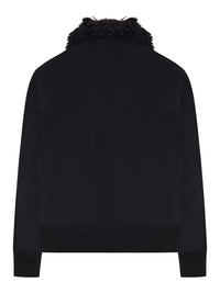 Sacai Men Bomber Jacket With Faux Fur Collar