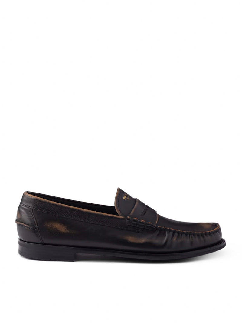 Prada Prada Men Antique Leather Loafers