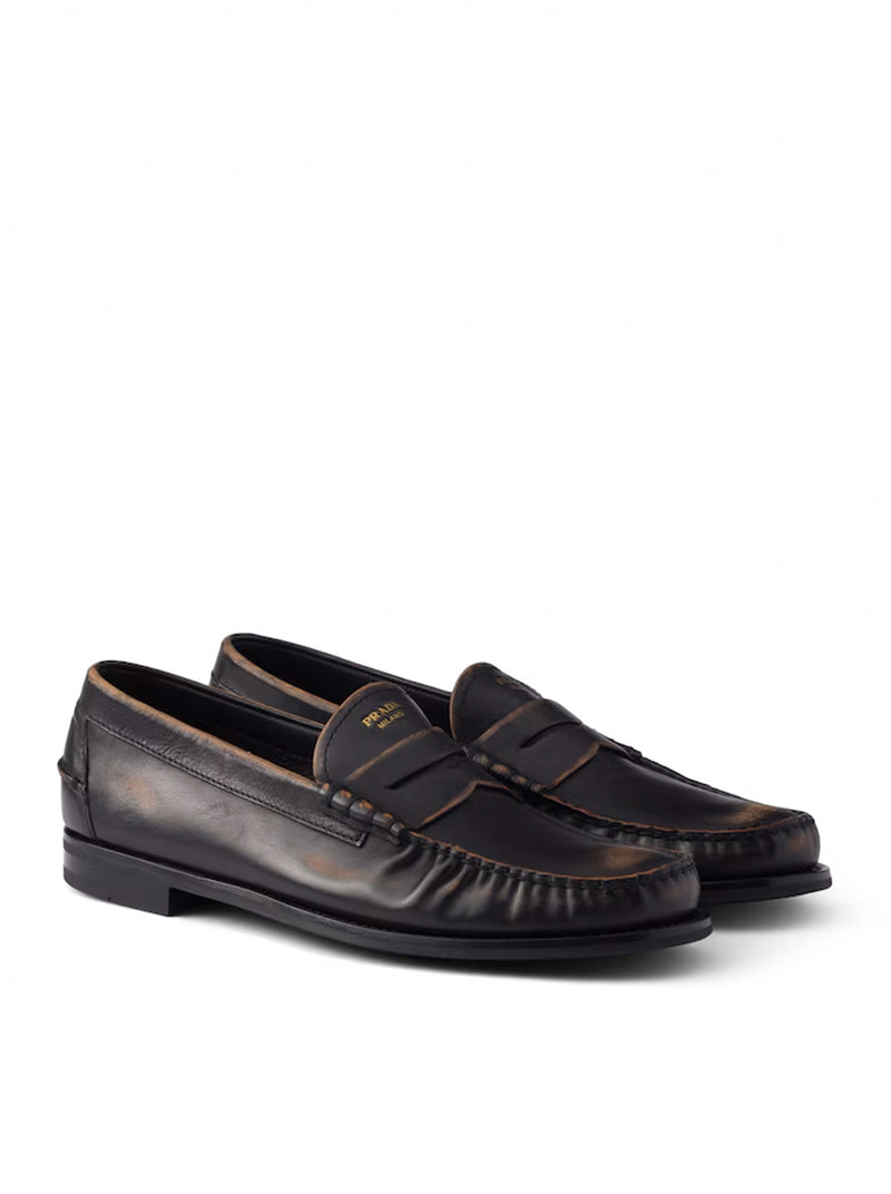 Prada Prada Men Antique Leather Loafers