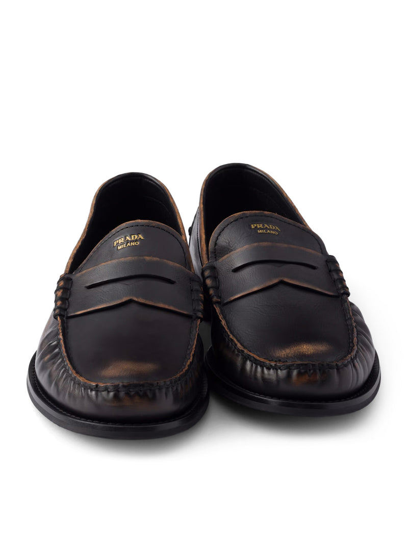 Prada Prada Men Antique Leather Loafers