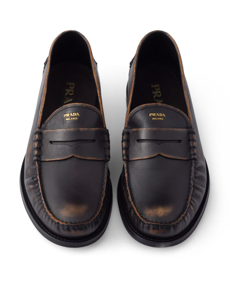 Prada Prada Men Antique Leather Loafers