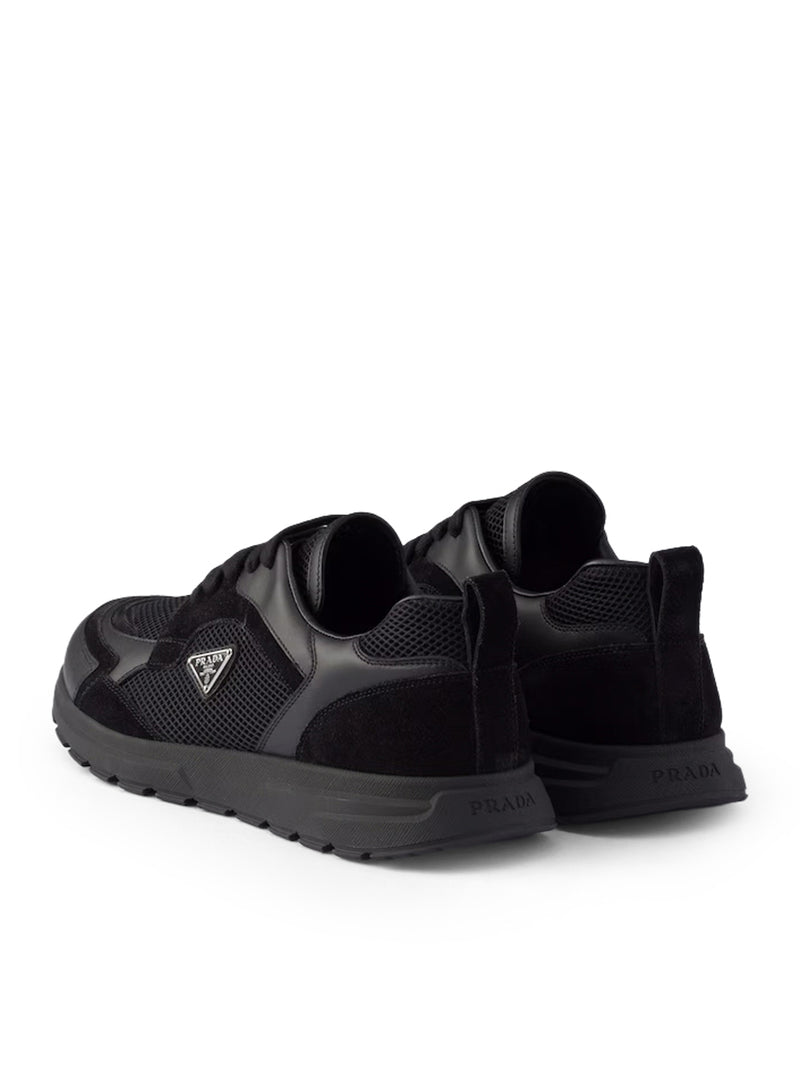 Prada Men Prax Sneakers In Leather And Fabric