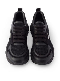 Prada Men Prax Sneakers In Leather And Fabric
