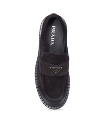 Prada Prada Men Suede Loafers With A Distressed Finish
