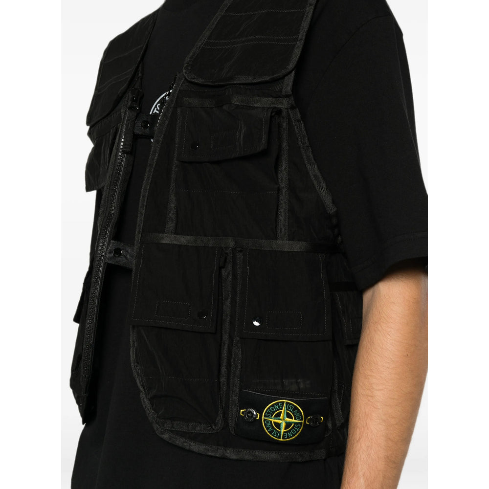 Stone Island Stone Island Black Jackets - Waistcoats & Gilets Men