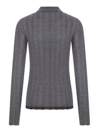 Prada Prada Women Ribbed Knit Polo Shirt With Logo