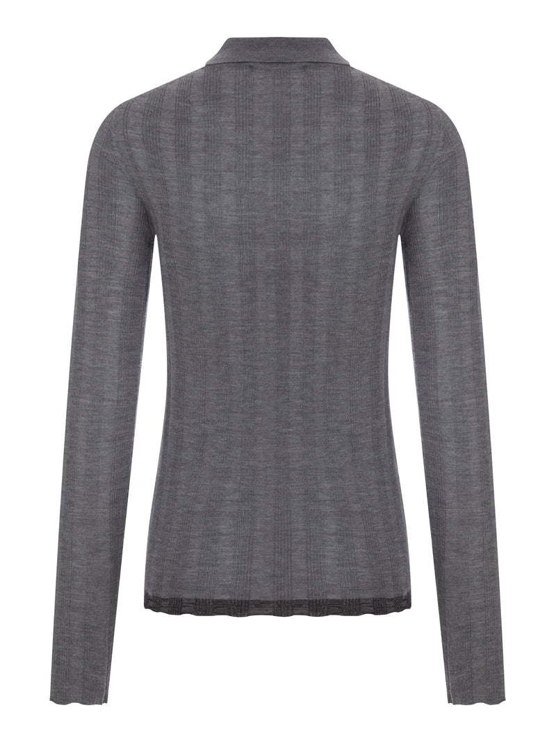 Prada Prada Women Ribbed Knit Polo Shirt With Logo