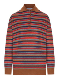 Prada Women Striped Cashmere Polo Shirt