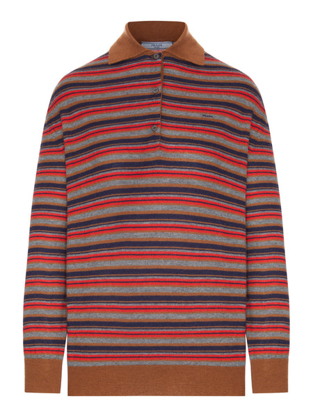 Prada Women Striped Cashmere Polo Shirt – Bluefly