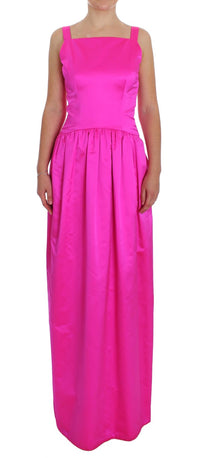 Dolce & Gabbana Pink Silk Long Sheath Ball Gown Women's Dress