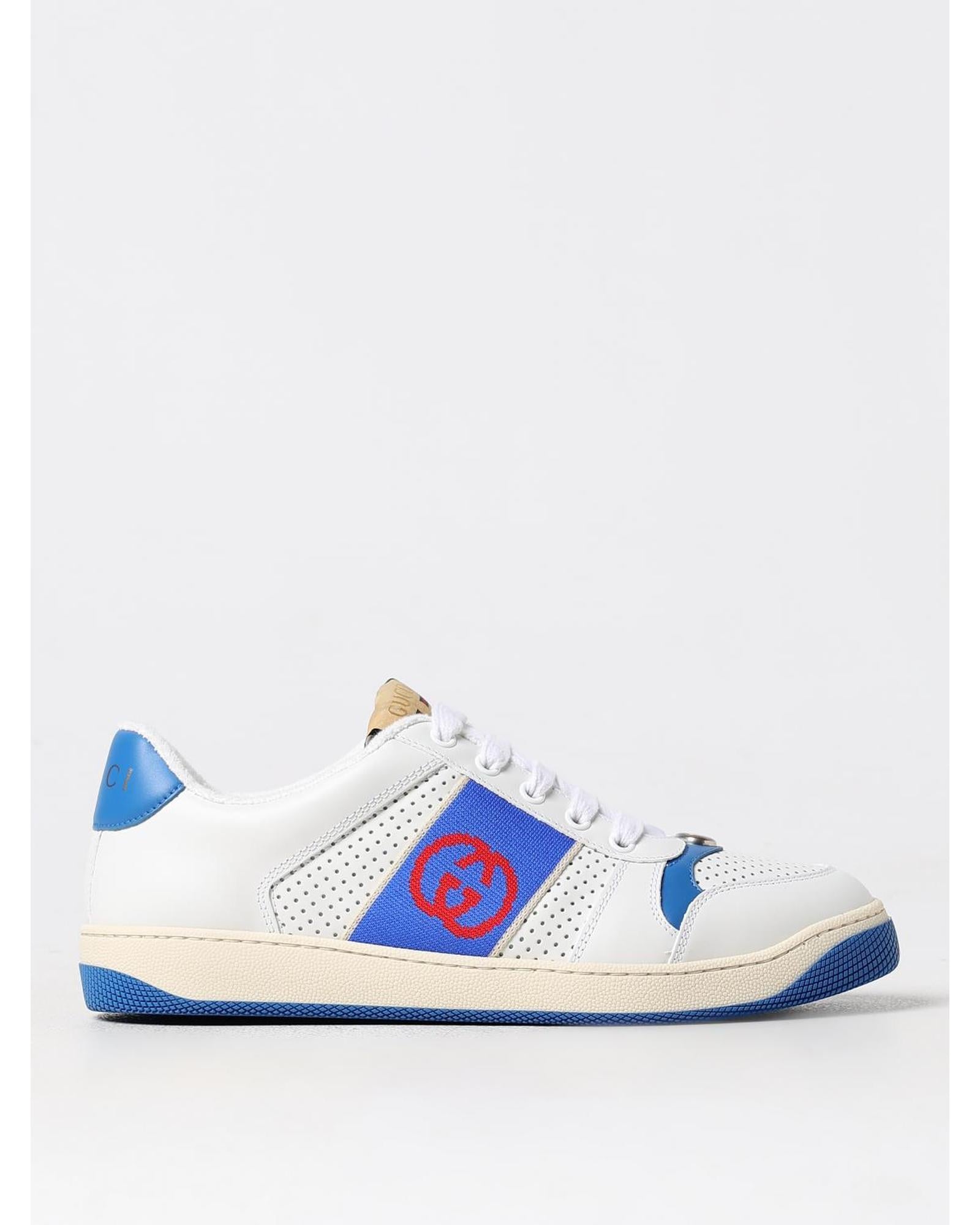 Gucci Ace Sneaker Perforated Leather Men White 9.5 White