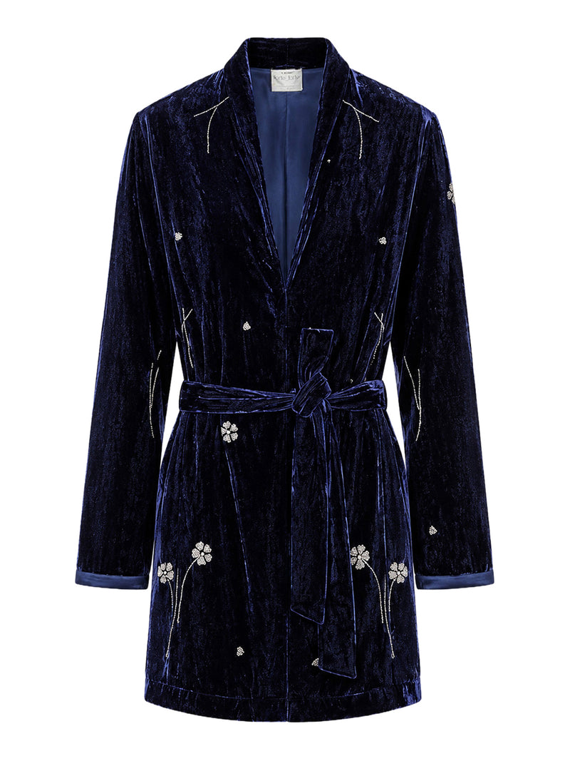 Forte Forte Women Embroidered Velvet Kimono With Belt