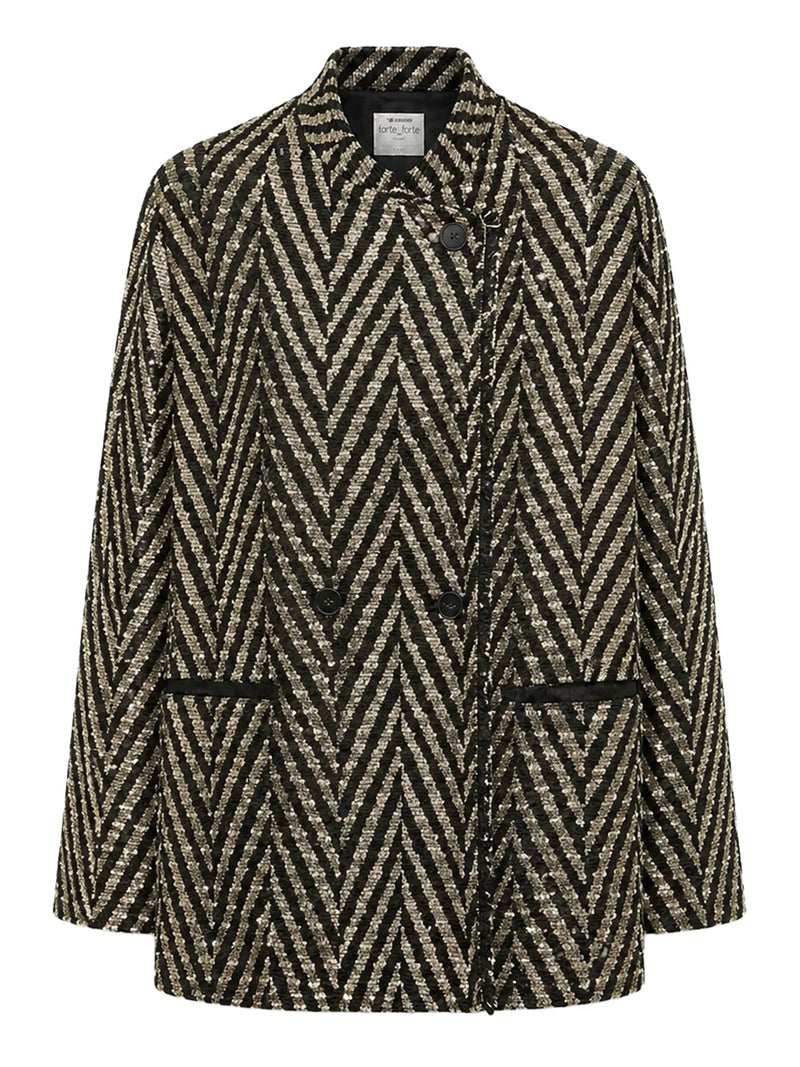 Forte Forte Forte Forte Women Black Chevron Jaquard Over-Jacket