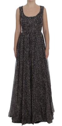Dolce & Gabbana Dark Silk Shift Gown Full Length Women's Dress