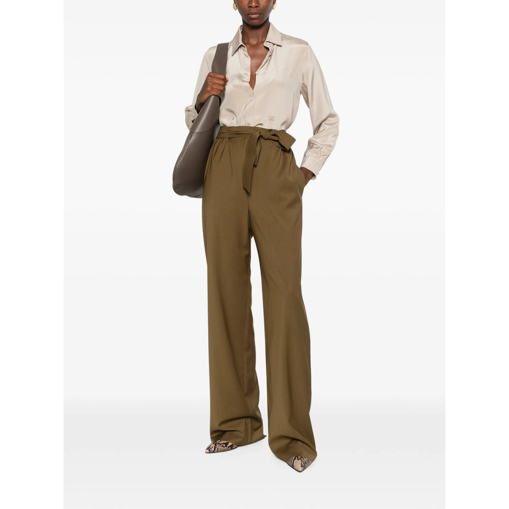 Max Mara Brown Trousers - Palazzo Pants Women