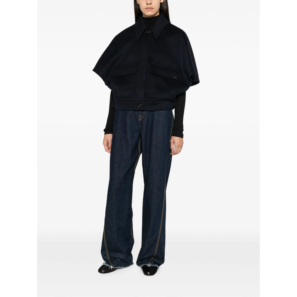 Max Mara Max Mara Blue Jackets - Capes & Ponchos Women