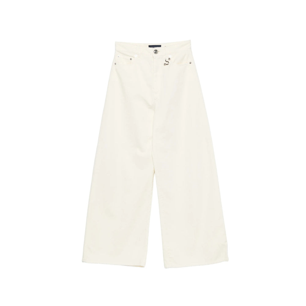 Sportmax Sportmax White Denim - Wide-Leg Jeans Women