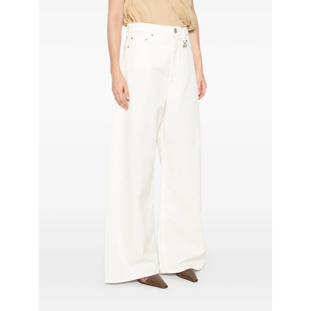 Sportmax Sportmax White Denim - Wide-Leg Jeans Women