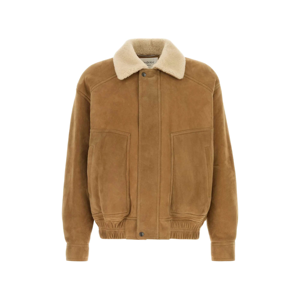 Saint Laurent Brown Jackets - Leather Jackets Men