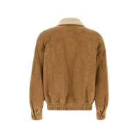 Saint Laurent Brown Jackets - Leather Jackets Men