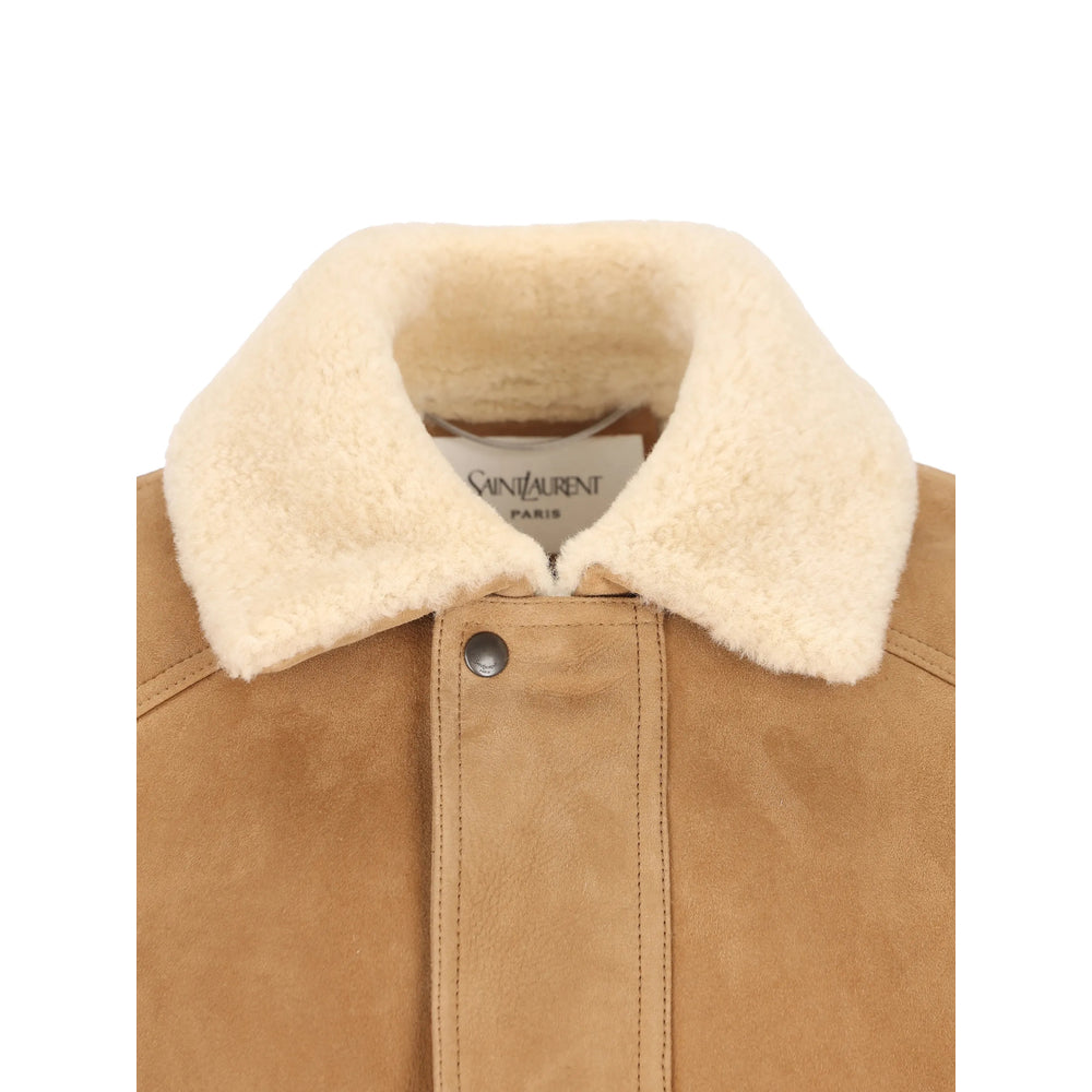 Saint Laurent Brown Jackets - Leather Jackets Men
