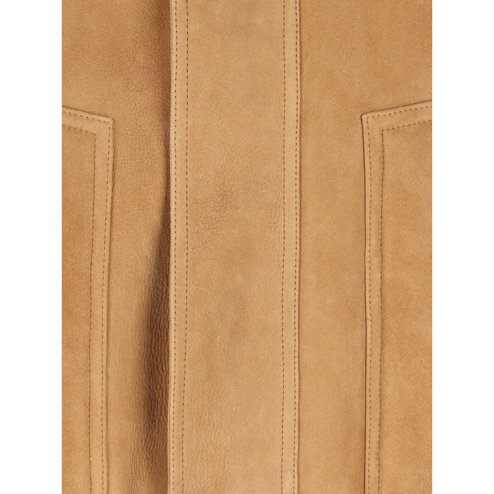 Saint Laurent Brown Jackets - Leather Jackets Men
