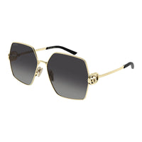 Gucci Sunglasses Square Full Rim, Gold Frame and Grey Gradient Lens GG2163S001