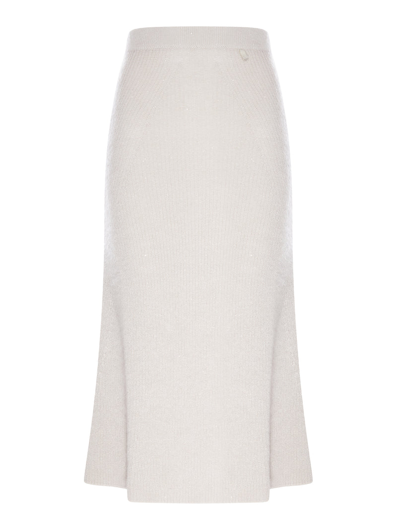 Herno Women Knit Midi Skirt With Lurex Yarn