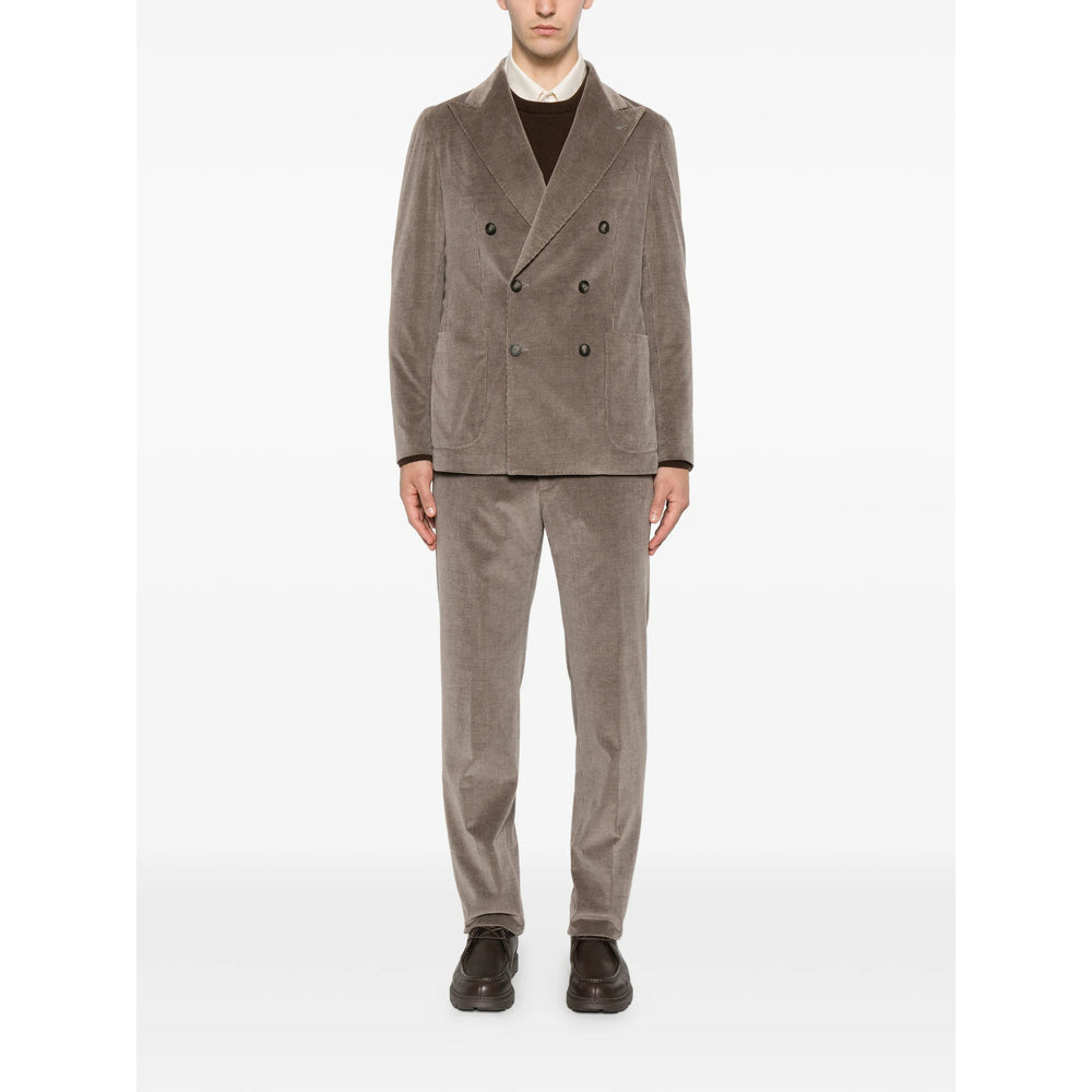 Tagliatore Brown Suits - Double Breasted Suits Men
