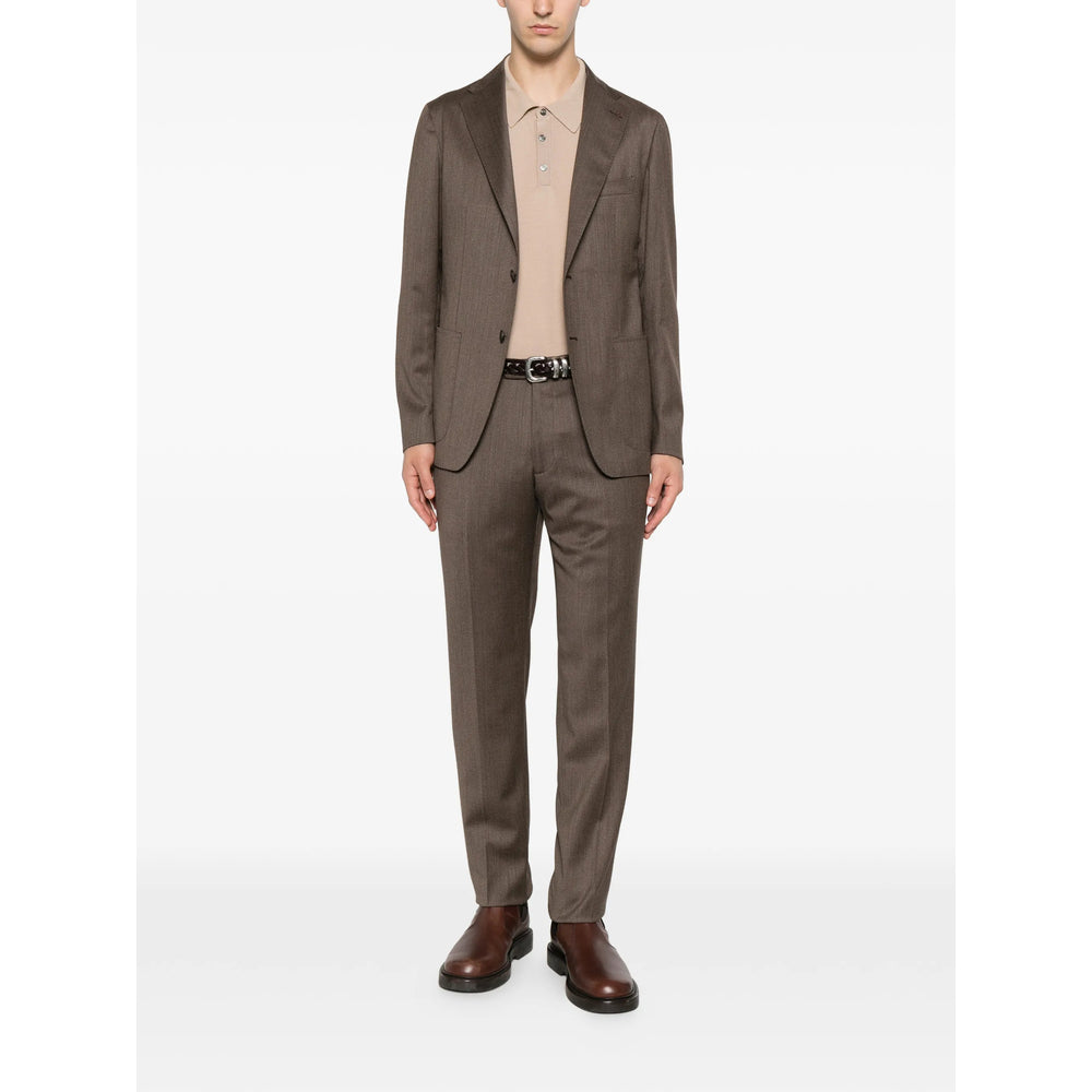 Tagliatore Brown Suits - Single Breasted Suits Men