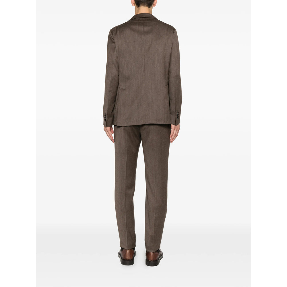 Tagliatore Brown Suits - Single Breasted Suits Men