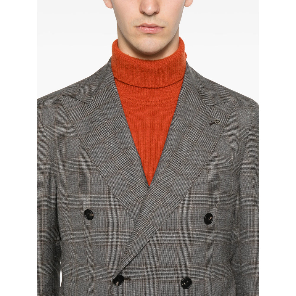 Tagliatore Grey Suits - Double Breasted Suits Men