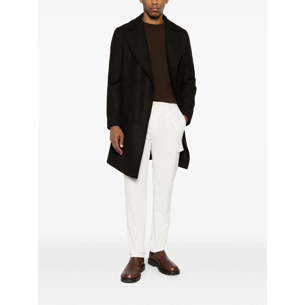Tagliatore Brown Coats - Double Breasted Coats Men