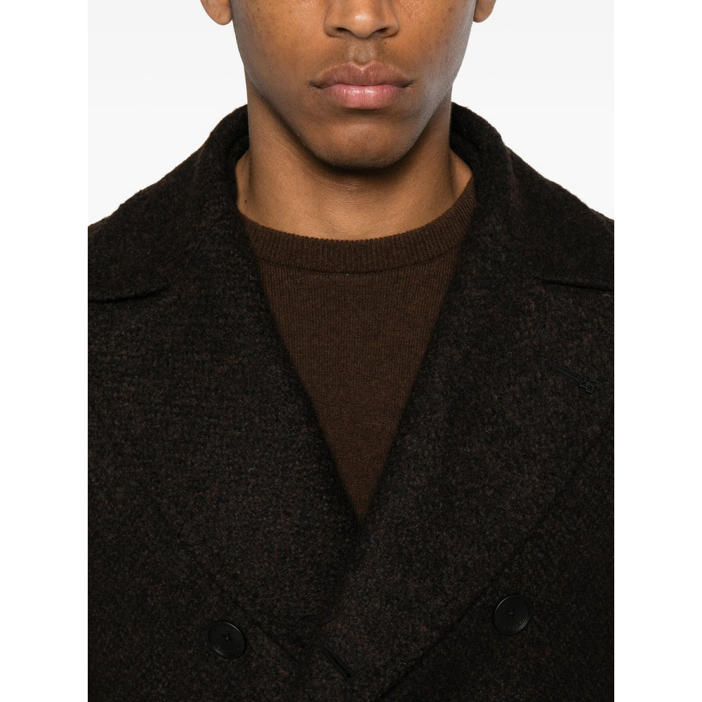 Tagliatore Brown Coats - Double Breasted Coats Men