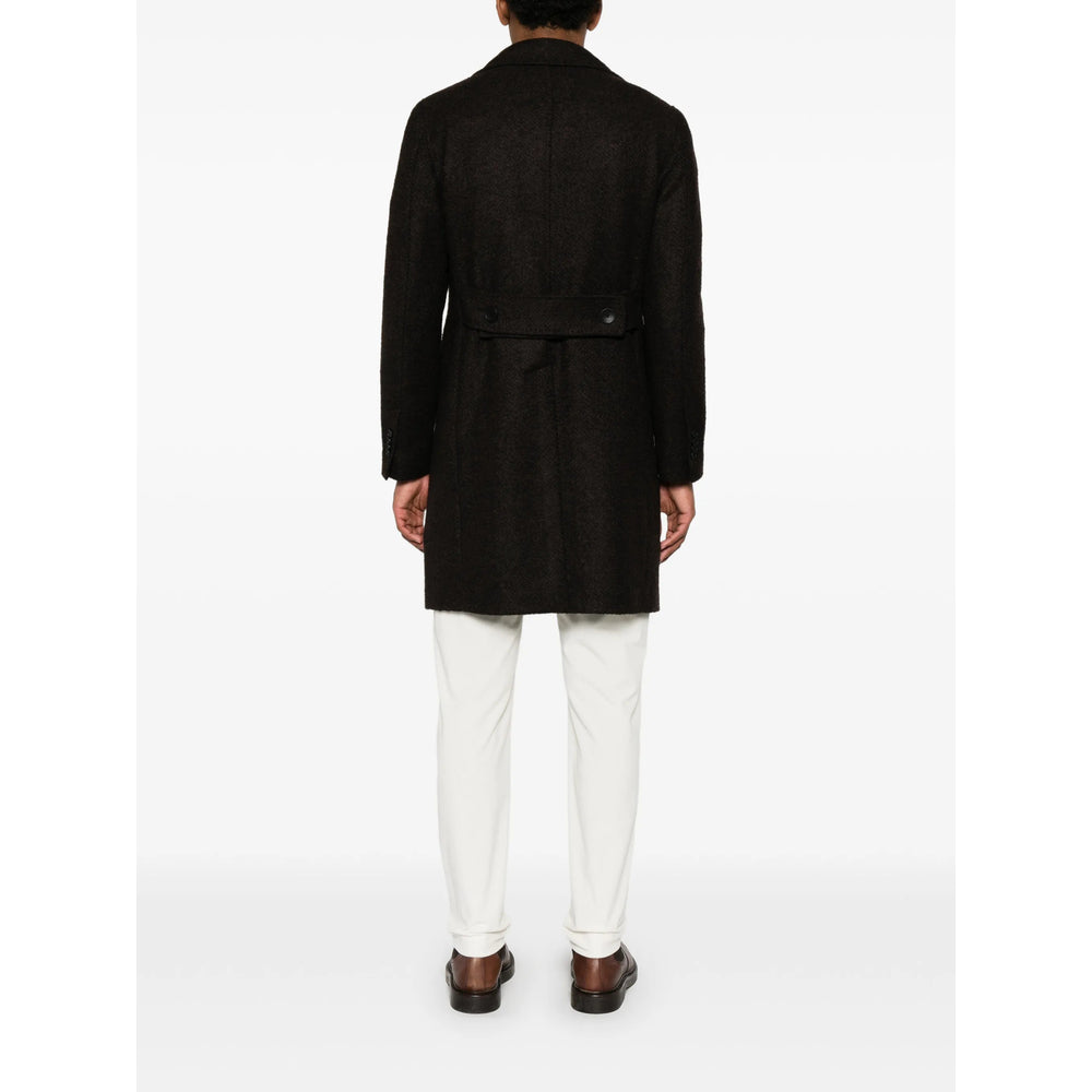 Tagliatore Brown Coats - Double Breasted Coats Men