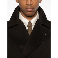 Tagliatore Brown Coats - Double Breasted Coats Men