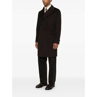 Tagliatore Brown Coats - Double Breasted Coats Men