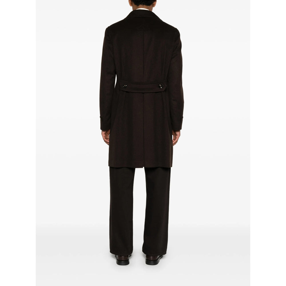 Tagliatore Brown Coats - Double Breasted Coats Men