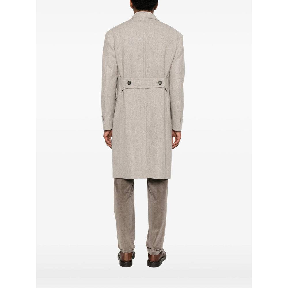 Tagliatore Neutrals Coats - Double Breasted Coats Men