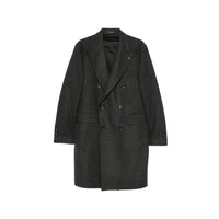 Tagliatore Tagliatore Grey Coats - Double Breasted Coats Men